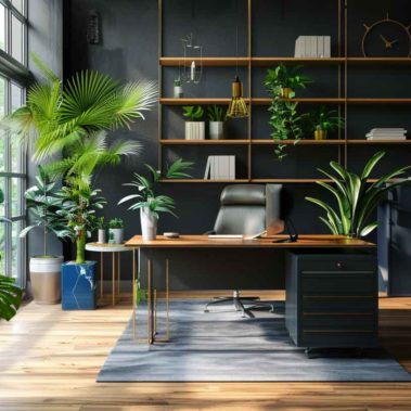 Kantoor design, inrichting, afbeelding met ai, aiforme.nl