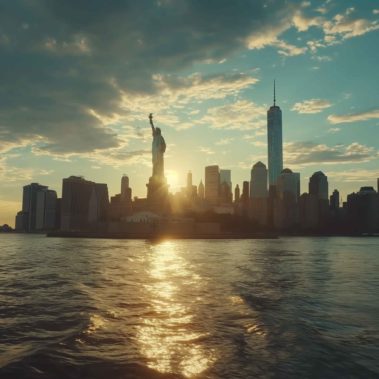 Skyline, New York, afbeelding met ai, aiforme.nl