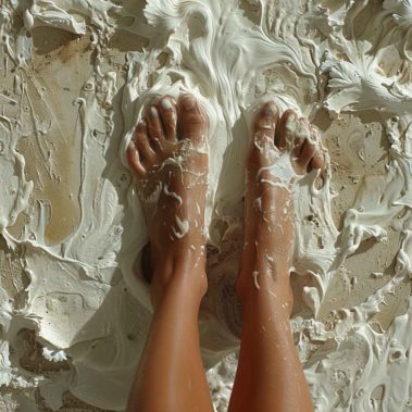 Zand voeten, afbeelding met ai, aiforme.nl