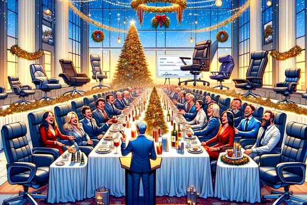 Persoon voor tafel die speech geeft gemaakt met ai chatgpt